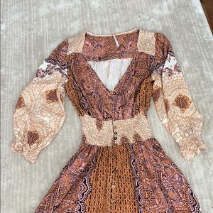 Free People Mexicali Rose Maxi Dress in Tea Combo